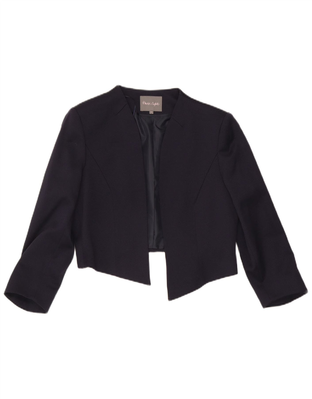 Phase Eight Veste Boléro Ouverte à Manches 3/4 pour Femme UK 14 Large Bleu Marine