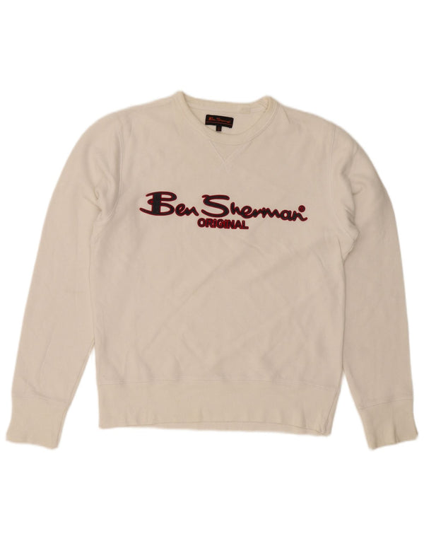 Ben Sherman Sweat-shirt graphique pour homme en coton blanc moyen