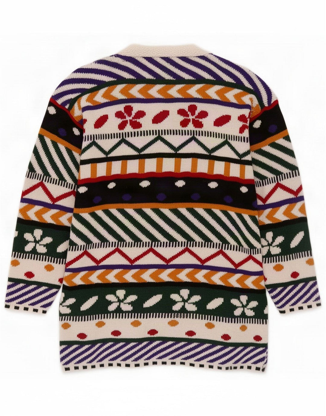 Vintage Womens Abstract Pattern Cardigan Sweater UK 44 Medium Multicolore