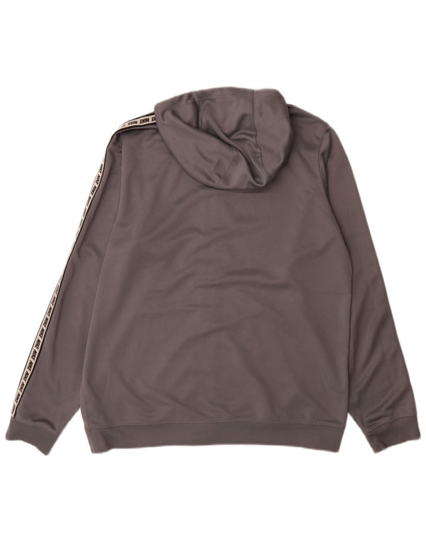 Nike Pull à capuche zippé graphique pour homme en polyester color block - Grand gris