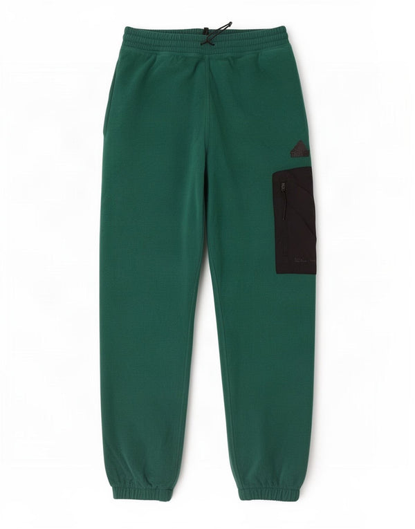 Adidas Mens Fleece Tracksuit Trousers Joggers Medium Green Colourblock