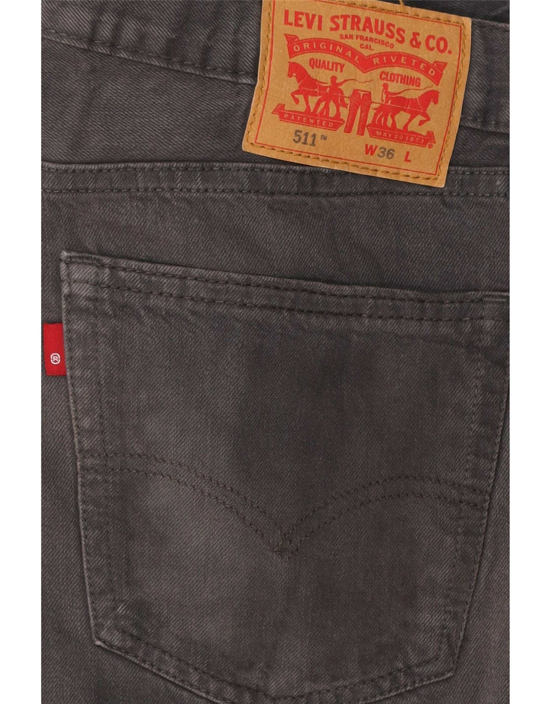 Levi's Short en Jean 511 Homme Large W36 Gris Coton