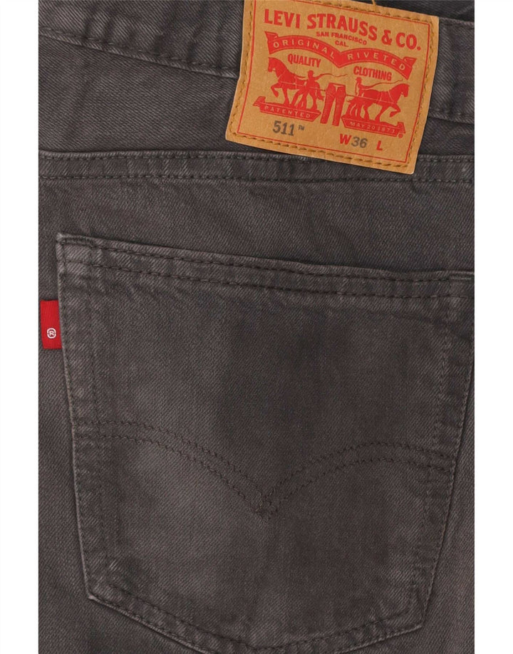 Levi's Short en Jean 511 Homme Large W36 Gris Coton
