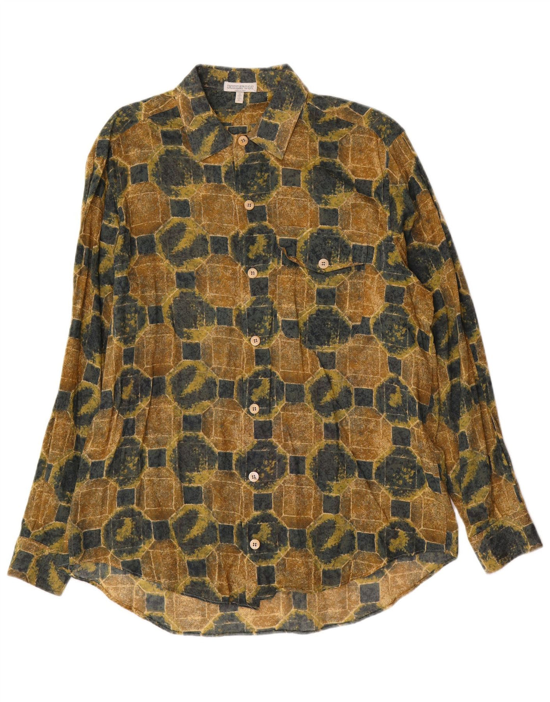 Hilton Mens Shirt Taille 41 16 Grand Multicolore Géométrique
