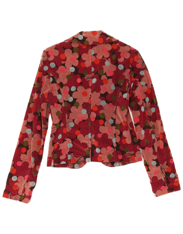 Sisley Veste Blazer Crop 2 Boutons IT 42 Medium Multicolore Floral |