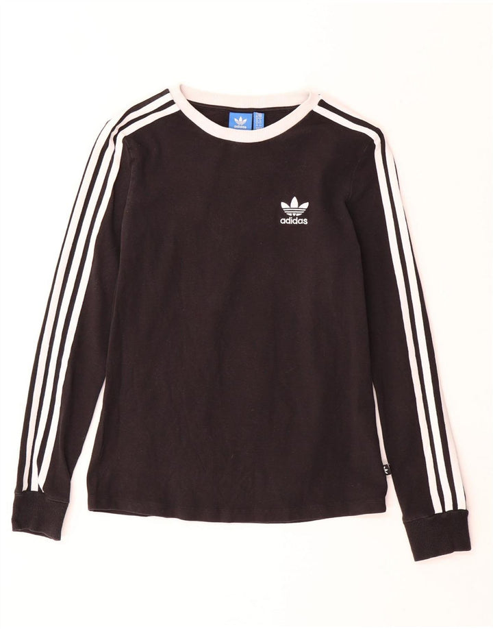 ADIDAS Haut à manches longues pour femme UK 10 Petit coton noir