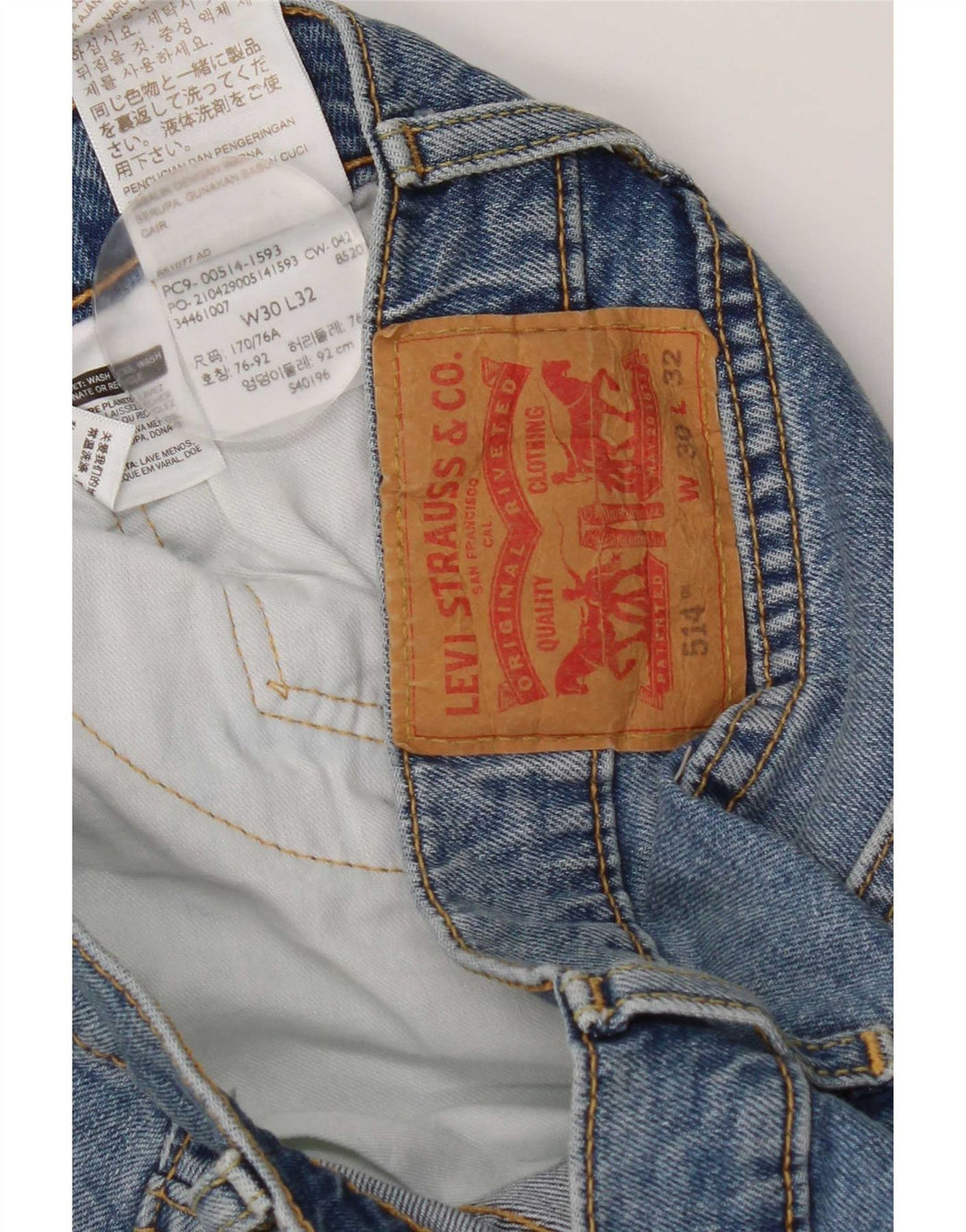 Levi's Jean Droit 514 Homme Bleu W32 L32 Coton