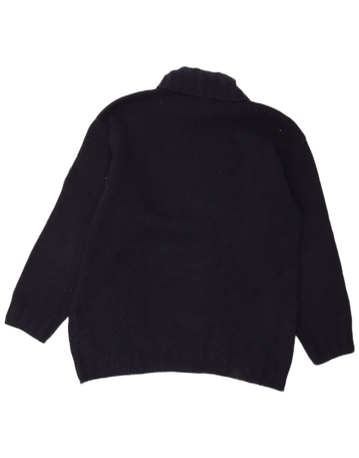 Murphy & Nye Pull col roulé pour homme en laine bleu marine Taille L