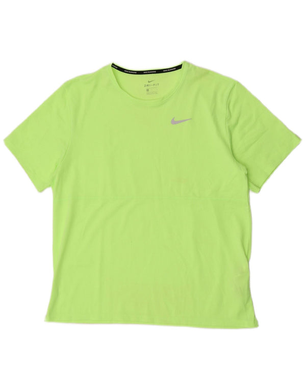 Nike Hommes Dri Fit Running T-Shirt Haut Large Vert Polyester