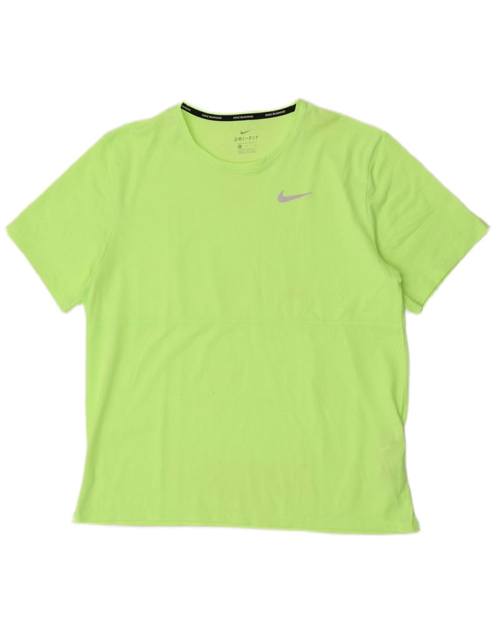 Nike Hommes Dri Fit Running T-Shirt Haut Large Vert Polyester