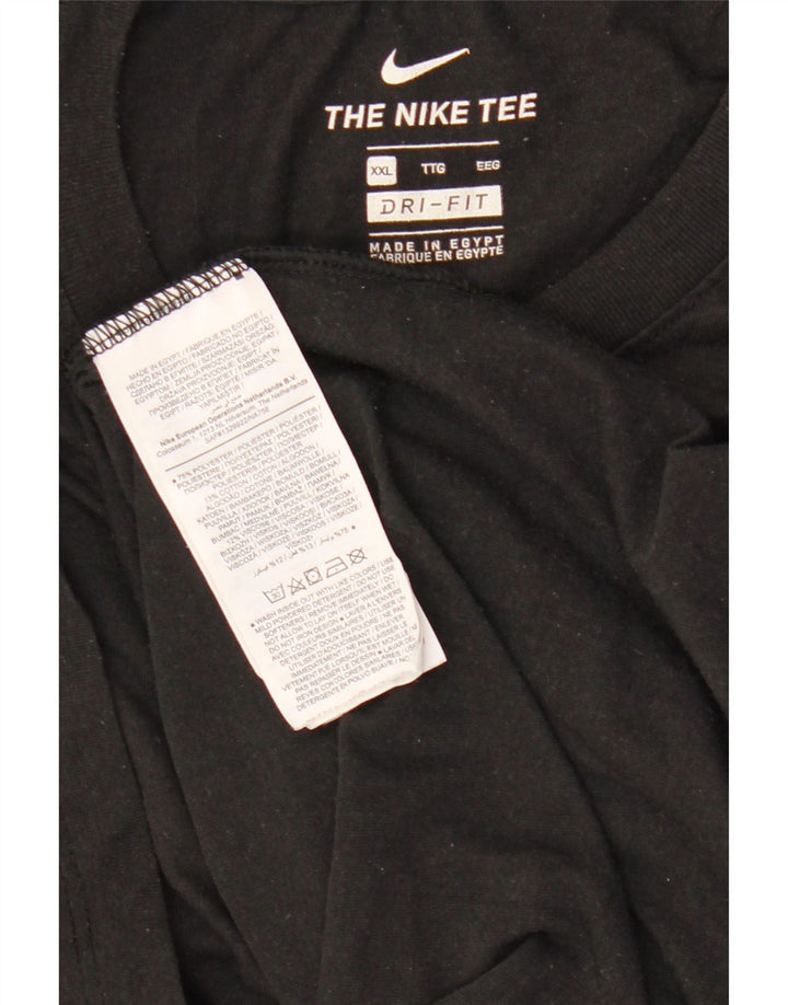 Nike T-shirt graphique Dri Fit pour homme 2XL Noir Polyester