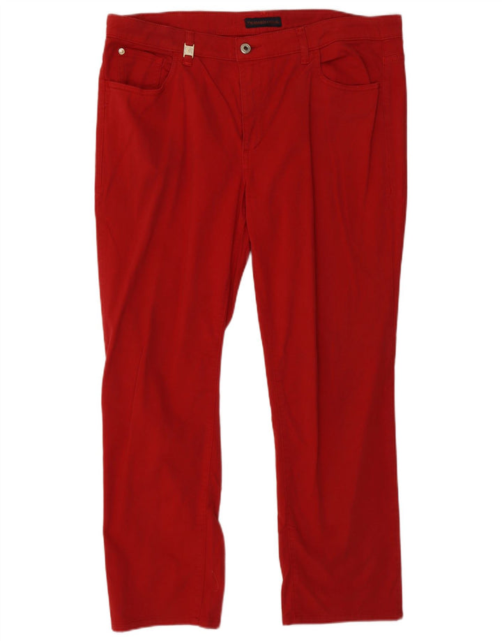 TRUSSARDI Pantalon décontracté droit W34 L26 Rouge Coton Femme