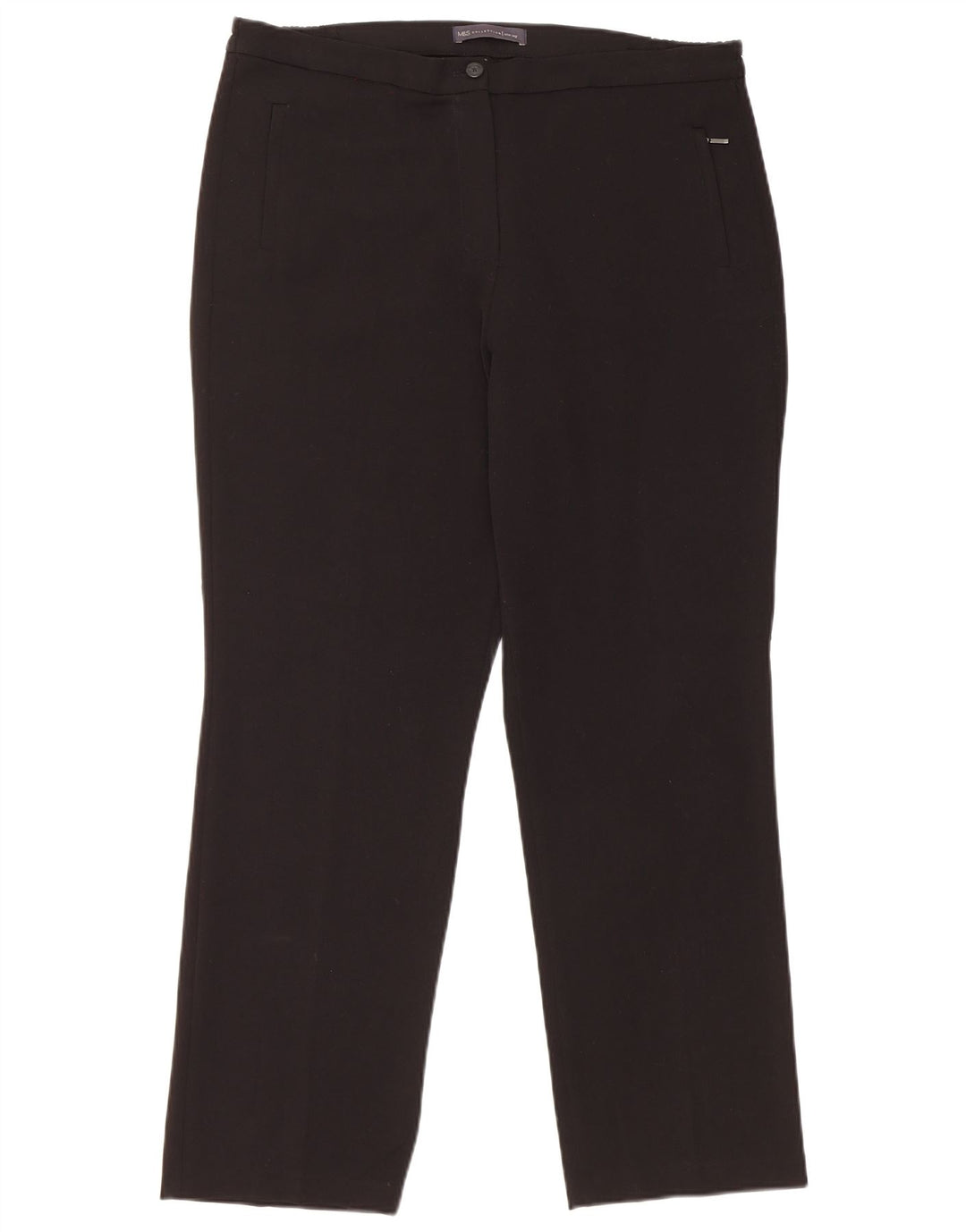 Marks & Spencer Pantalon décontracté slim pour femme W36 L28 Noir
