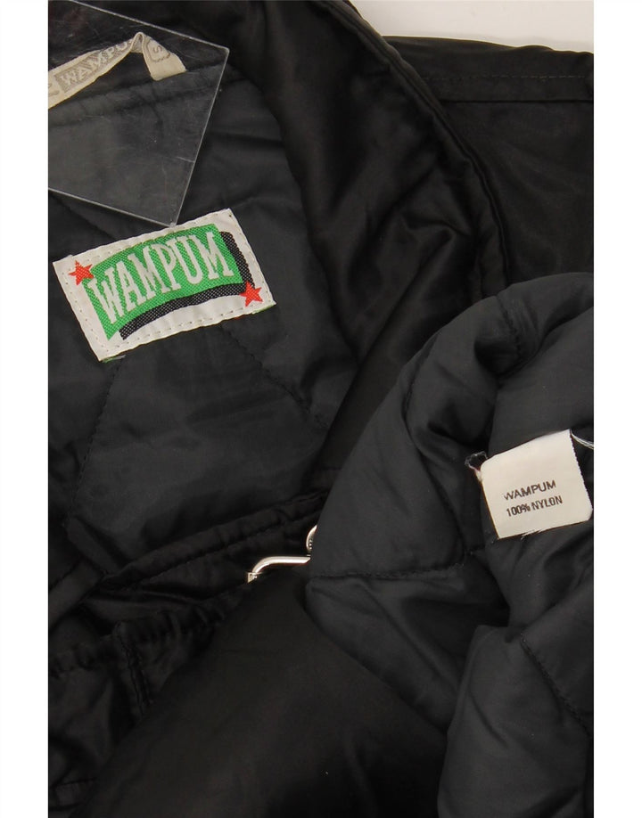 WAMPUM Veste de motard surdimensionnée pour femme UK 10 Petit nylon noir