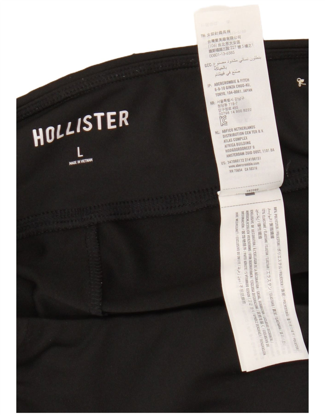 Hollister Leggings Femme UK 16 Large Noir Colorblock Polyester