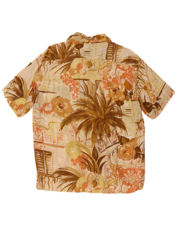 CIAO Chemise à Manches Courtes Homme Beige Moyen Floral