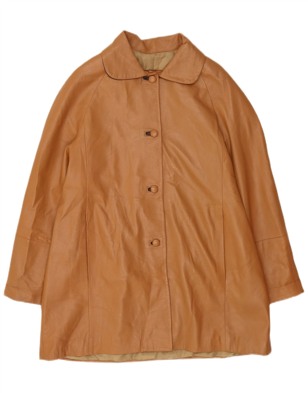 manteau en cuir femme vintage UK 16 Grand cuir brun