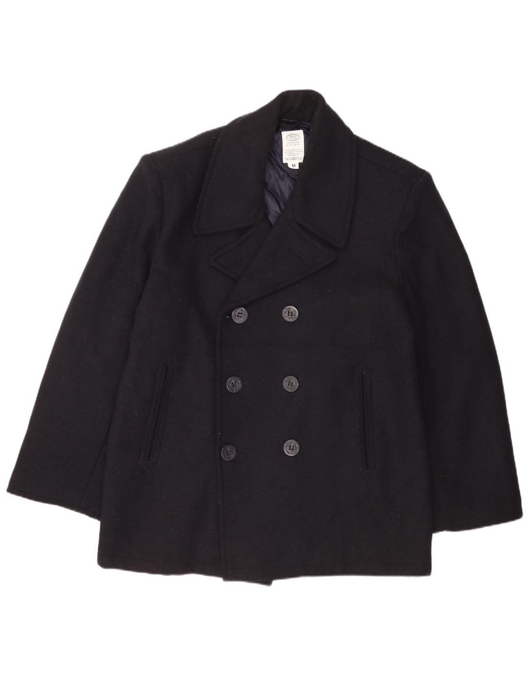 MFH Caban Homme UK 38 Laine Bleu Marine Moyen