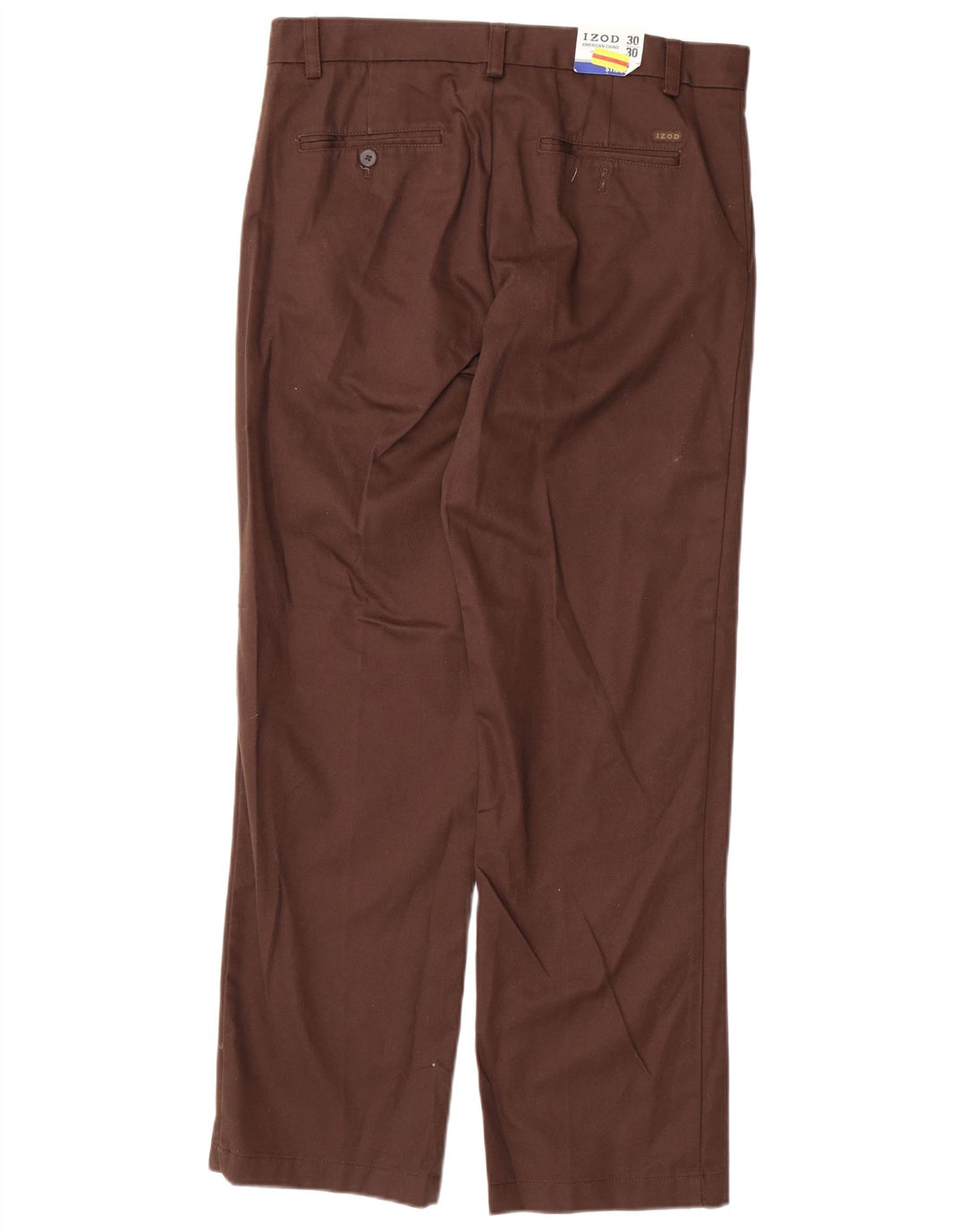 IZOD Pantalon Chino Droit Homme W30 L30 Marron Coton