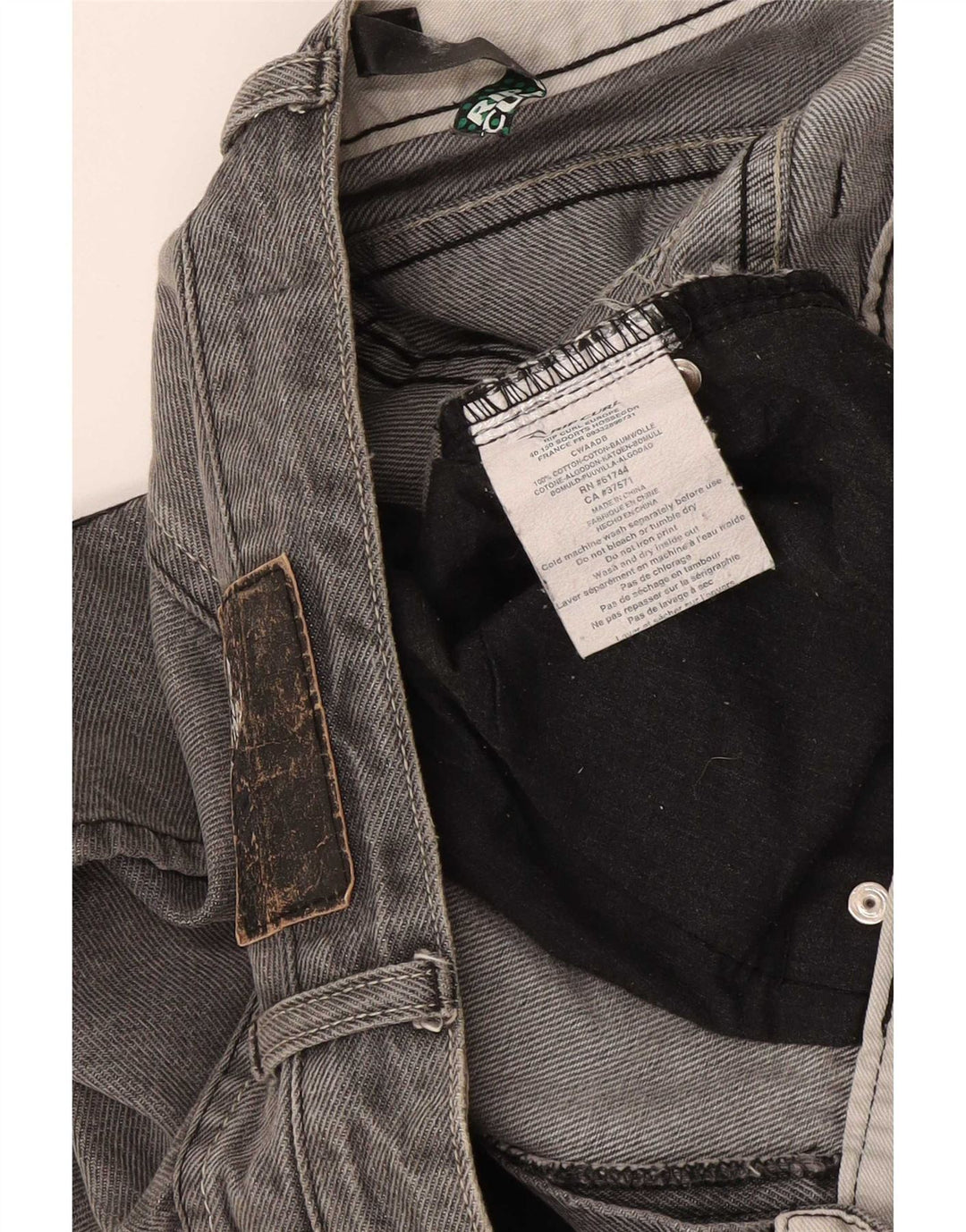 Rip Curl Short en jean graphique pour hommes W36 grand coton gris