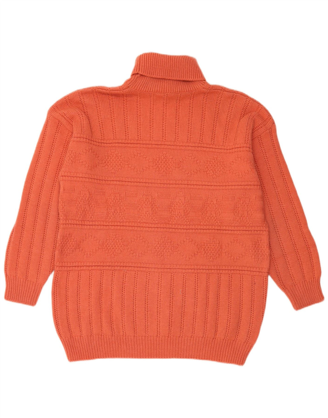 Stefanel Pull col roulé pour homme en laine orange Large