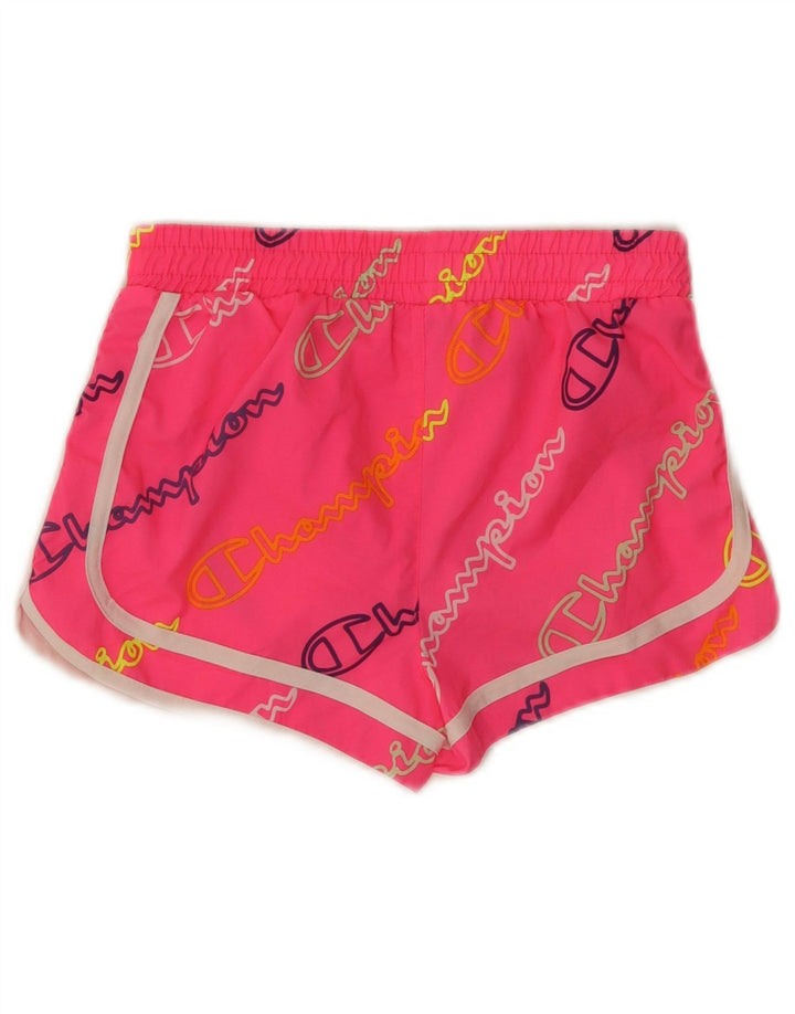 Champion Short de Sport Graphique Fille 9-10 Ans Rose Moyen Polyester