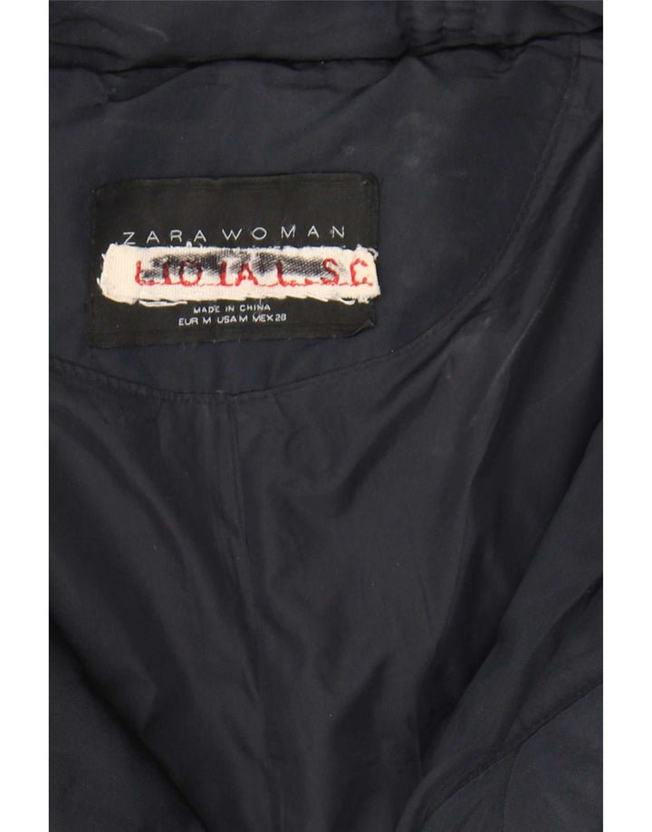 Zara Veste matelassée pour femme UK 12 Bleu marine moyen