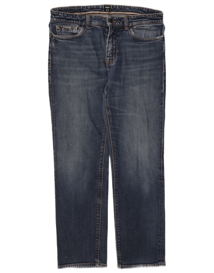 Hugo Boss Jean droit W33 L30 en coton bleu pour homme
