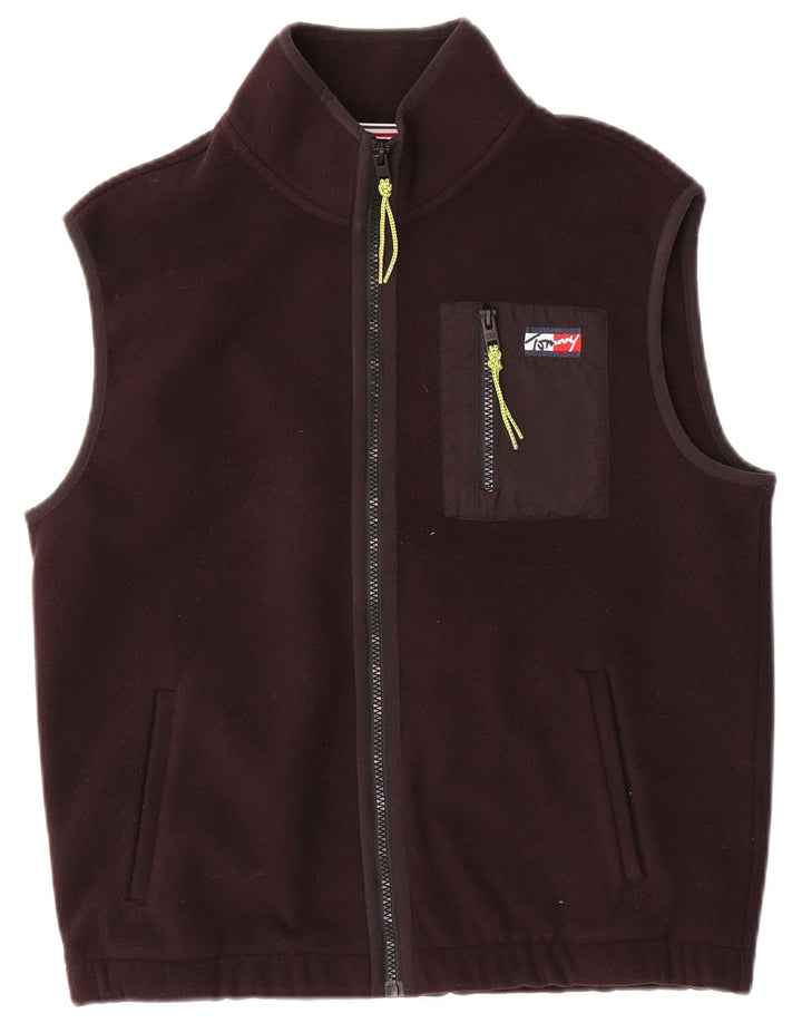 Tommy Hilfiger Gilet polaire pour homme UK 36 Small Noir Polyester
