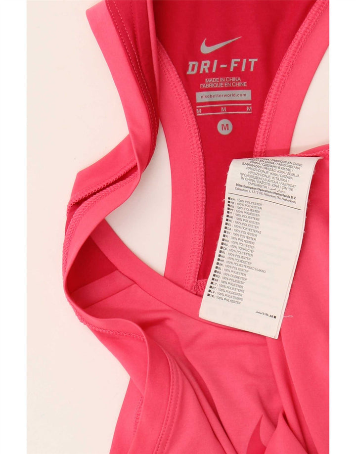 Nike Femme Dri Fit Graphic Débardeur UK 12 Rose Moyen Polyester