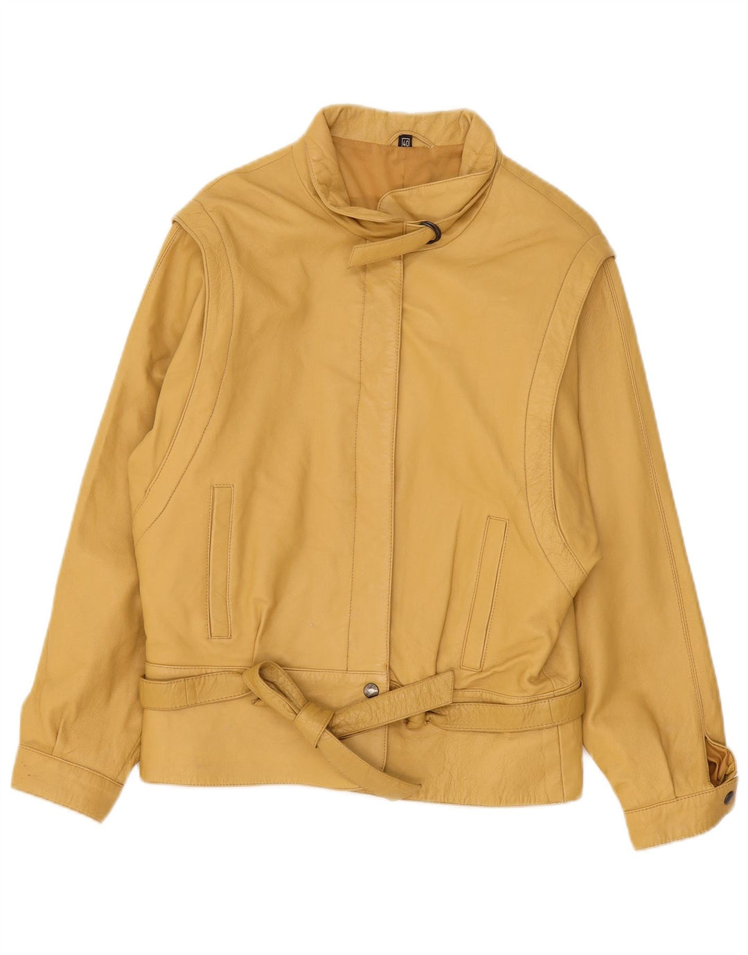 Veste en cuir femme vintage EU 40 Cuir jaune moyen