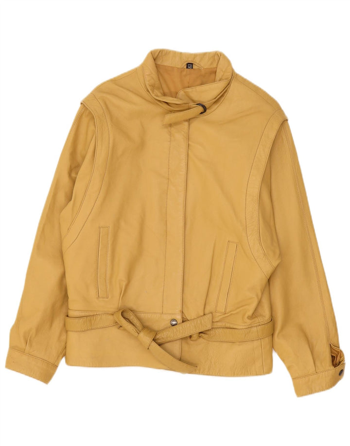 Veste en cuir femme vintage EU 40 Cuir jaune moyen