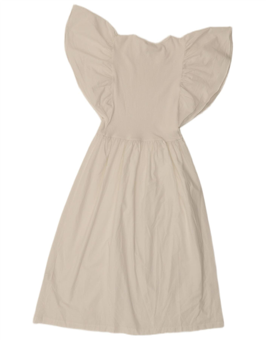 Zara Robe trapèze chauve-souris pour femme UK 8 Small Polyester blanc cassé