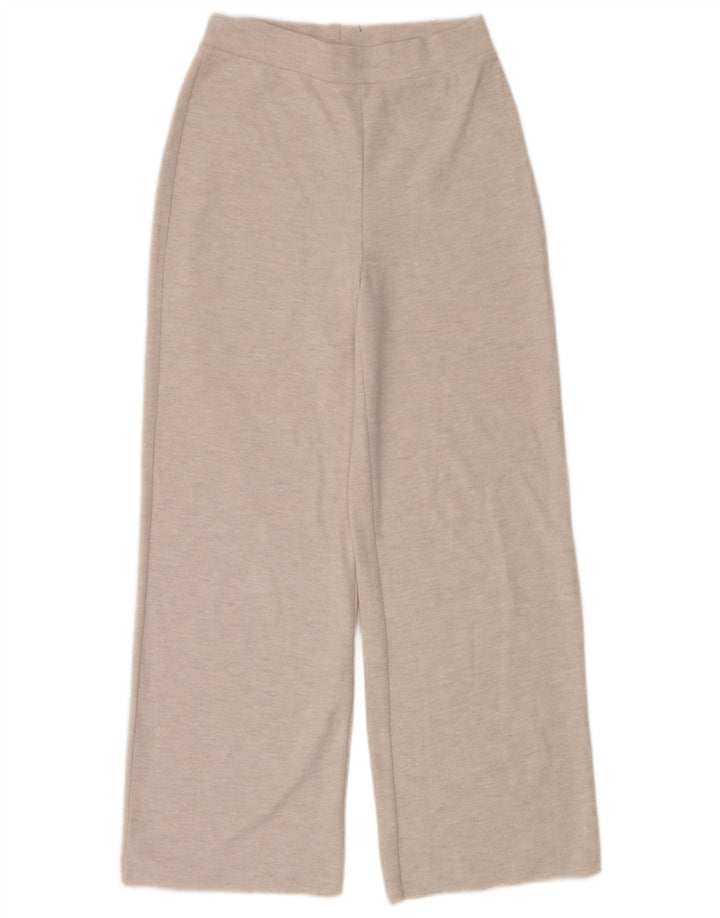 Zara Pantalon de survêtement pour femme UK 12 Polyester moucheté beige moyen