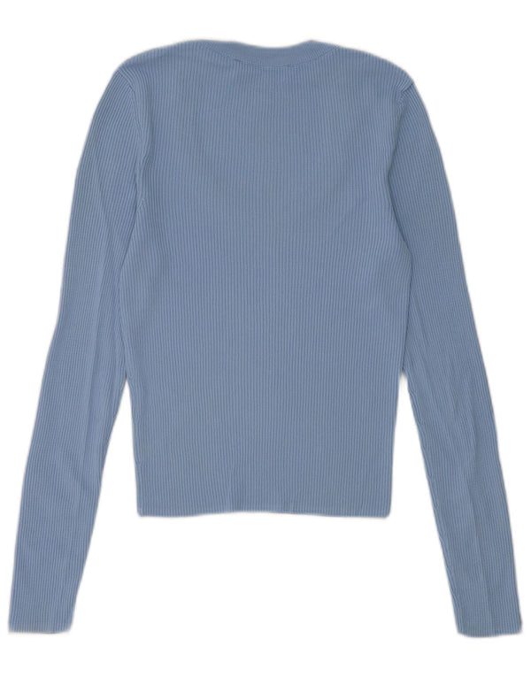 Zara Haut à manches longues pour femme Manches longues UK 12 Bleu moyen