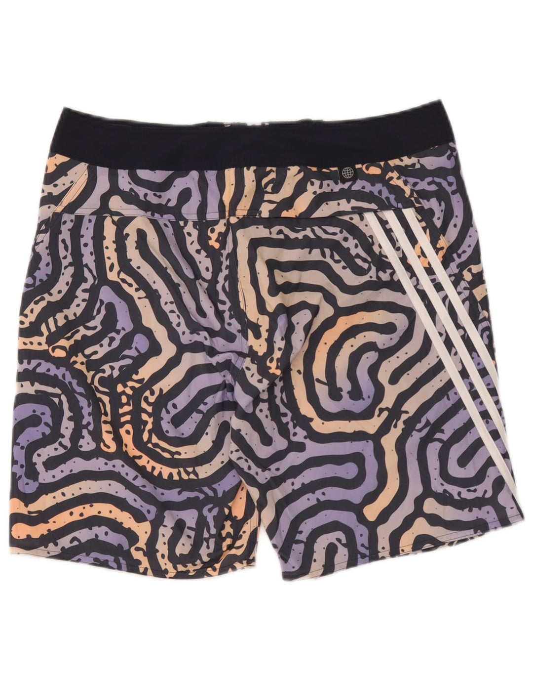 Adidas Short de bain à motif abstrait pour homme en polyester multicolore
