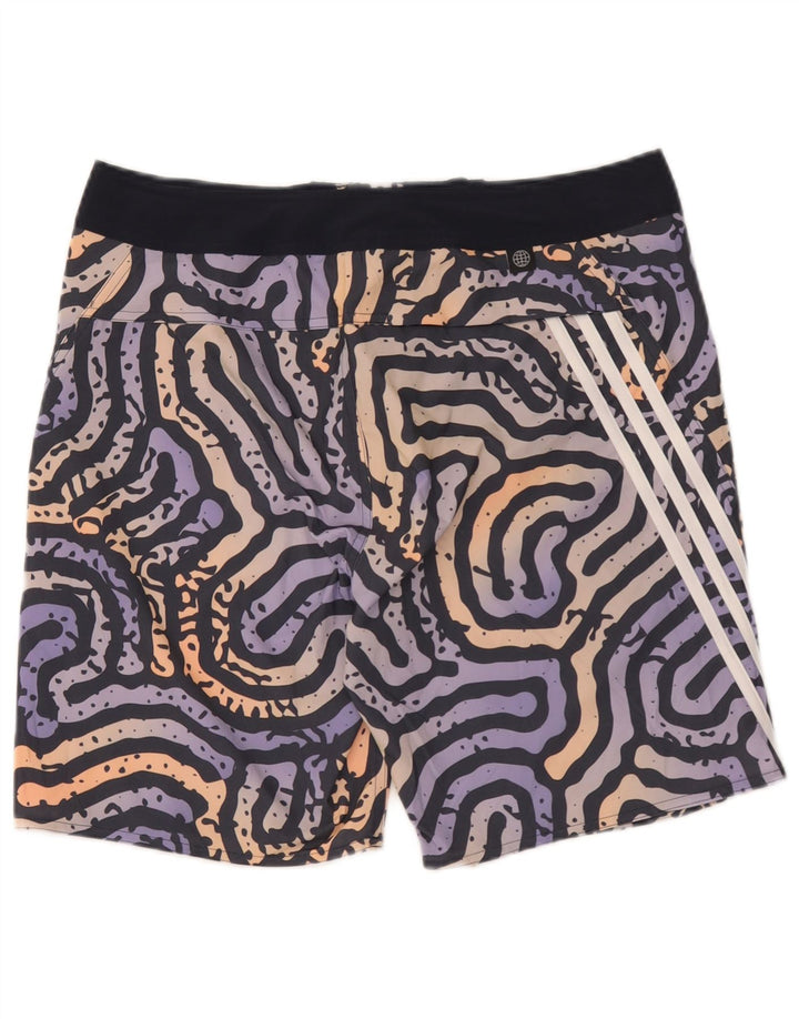 Adidas Short de bain à motif abstrait pour homme en polyester multicolore