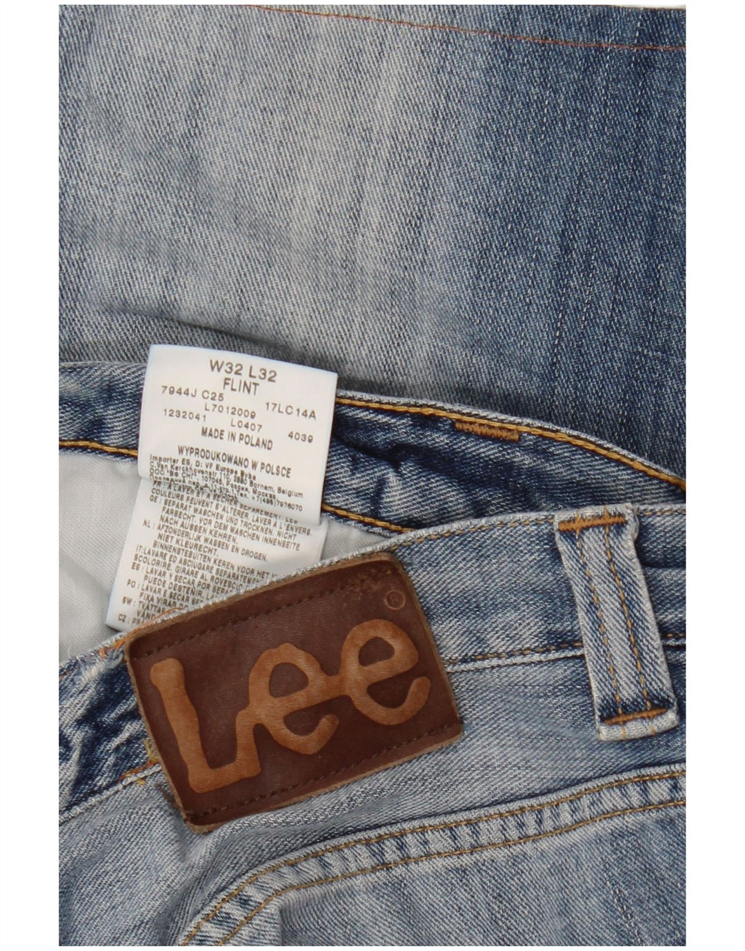 LEE Short en Jean Flint W32 Homme Bleu Moyen Coton