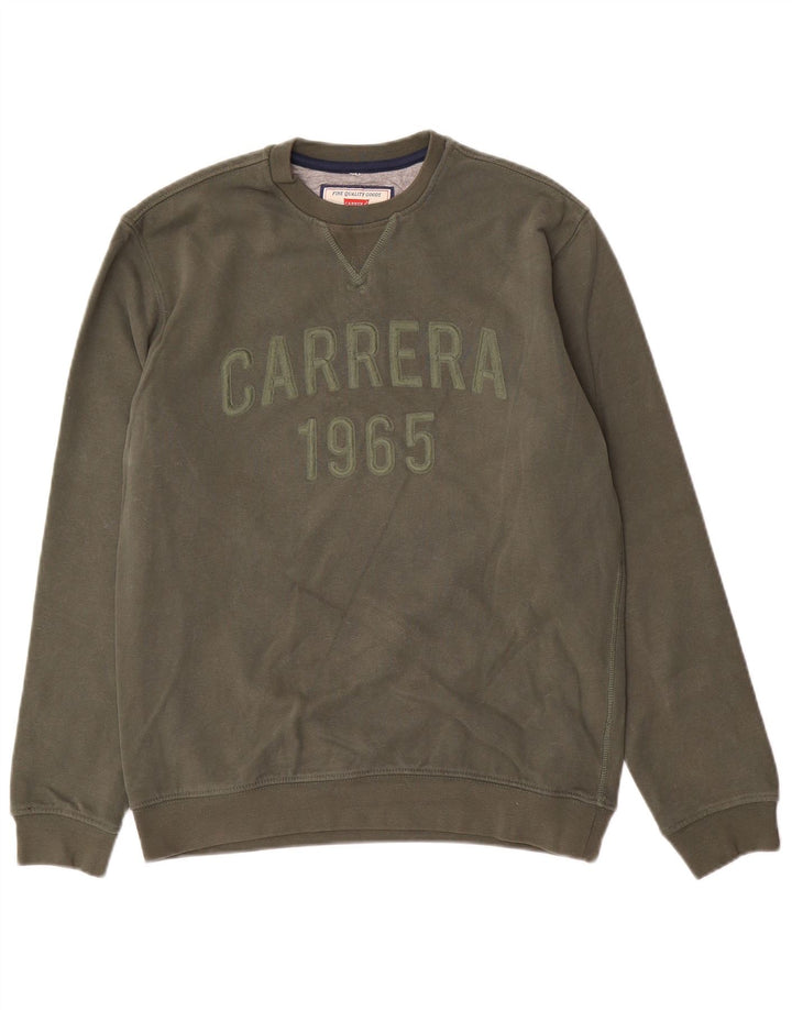 Carrera Homme Graphic Sweatshirt Jumper Petit Kaki Coton