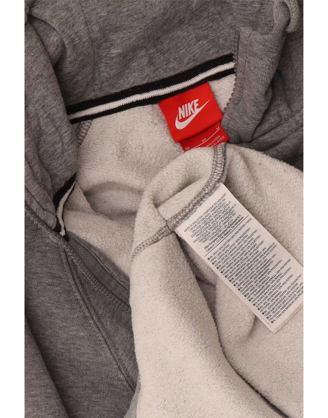 Nike Pull à capuche zippé en coton gris moyen pour homme