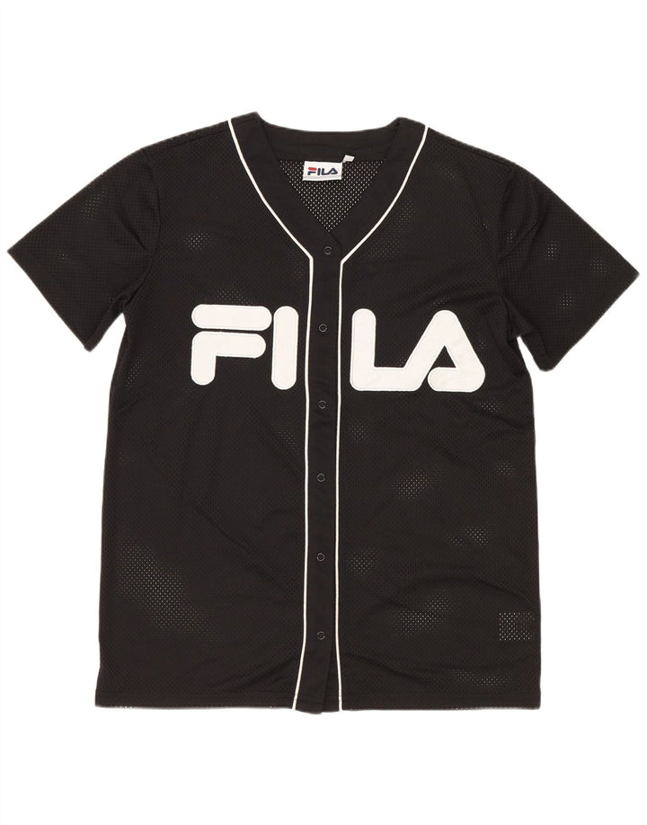 Fila Femme Graphic Oversize Jersey Top UK 6 XS Noir Polyester