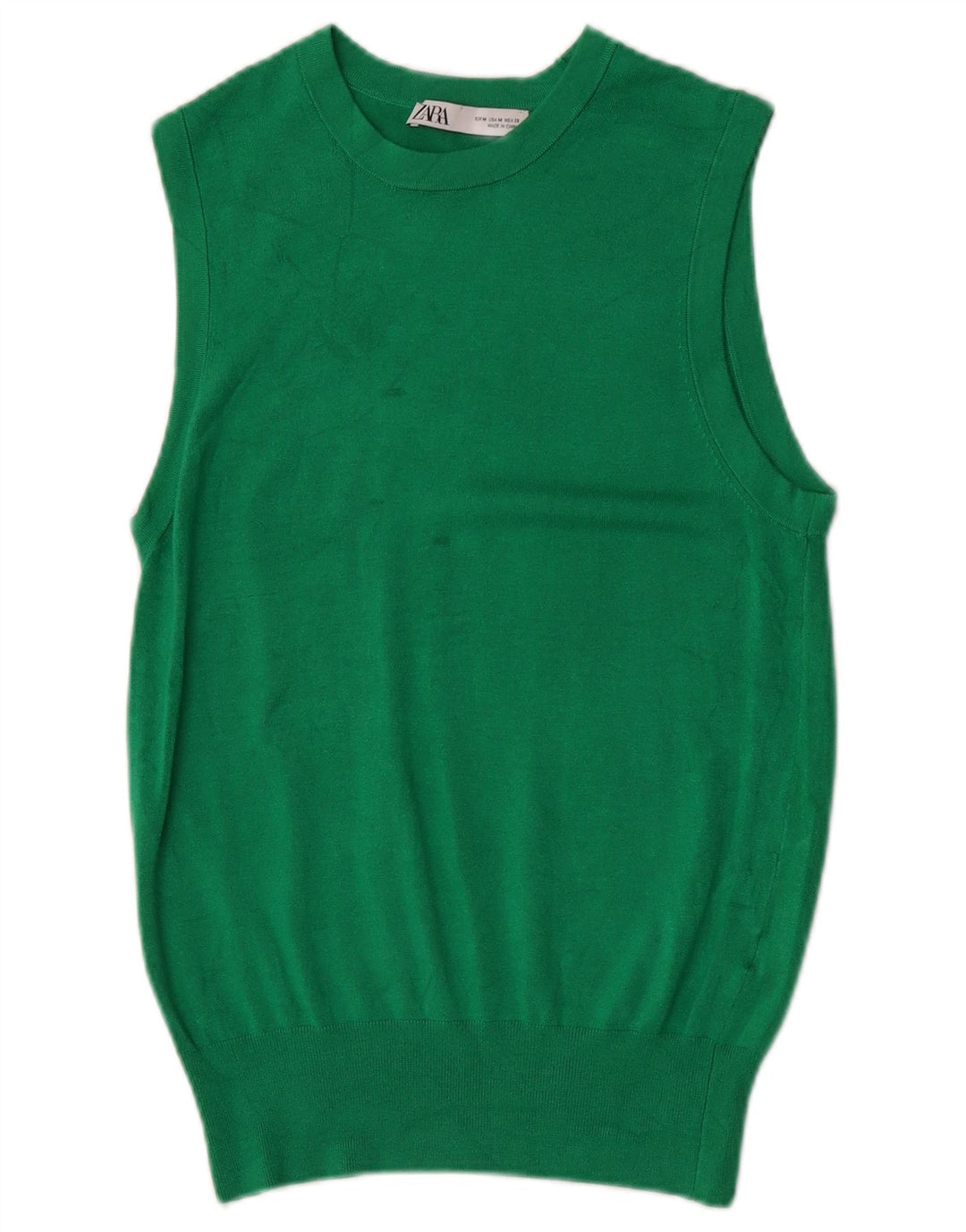 Zara Femme Débardeur UK 12 Vert Moyen Viscose