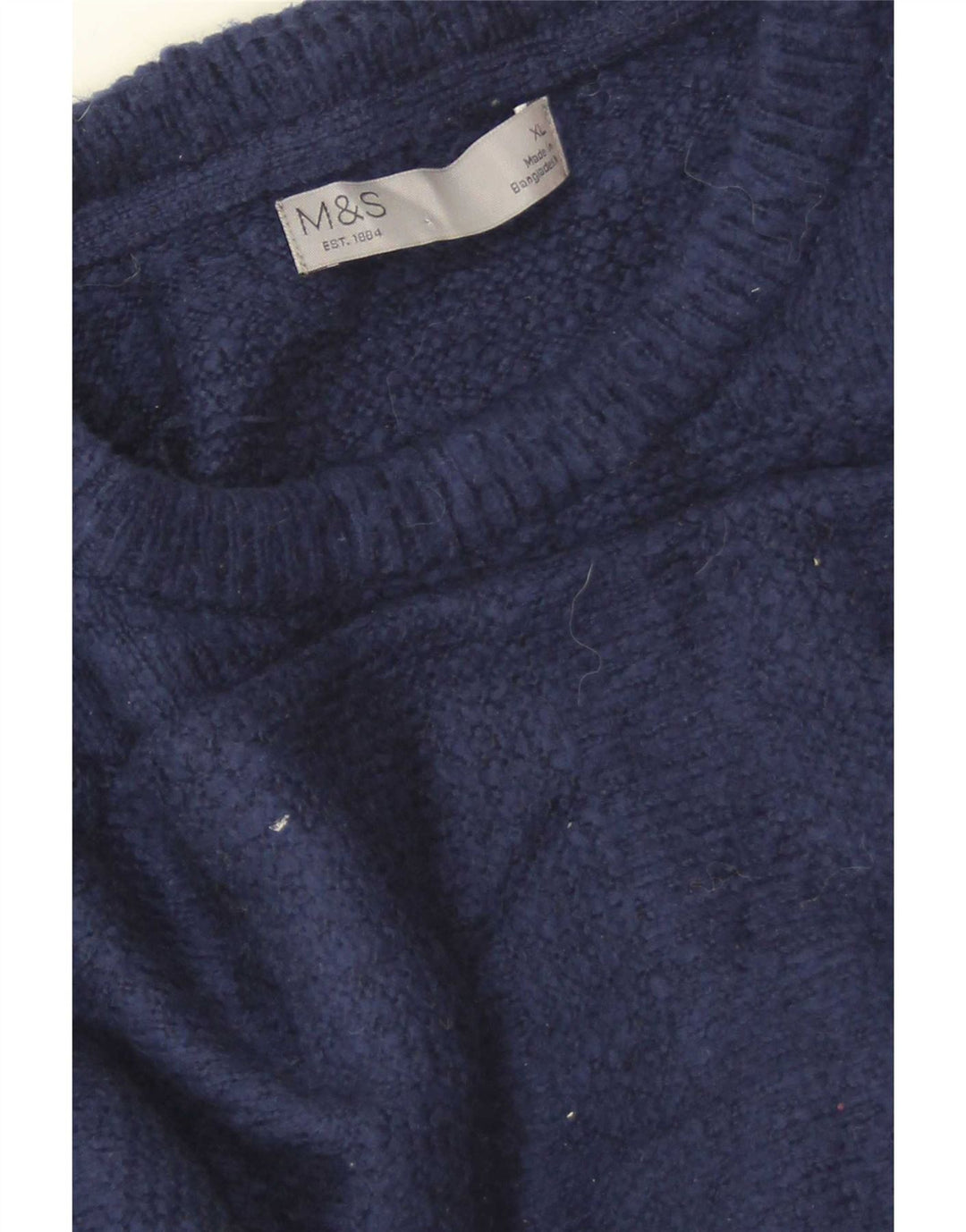 Marks & Spencer Pull à col rond pour homme XL Bleu marine