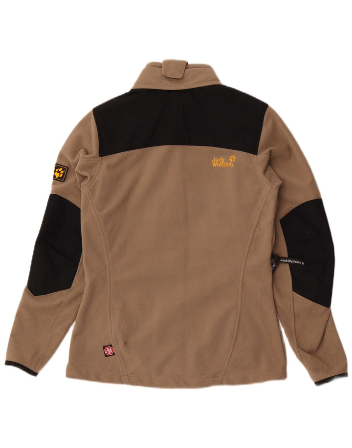 JACK WOLFSKIN Veste Polaire Femme UK 10 Petit Marron Colorblock Polyester