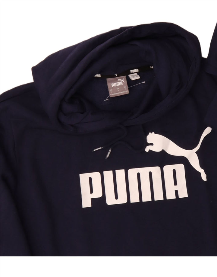 PUMA Pull à capuche graphique pour hommes, grand, bleu marine