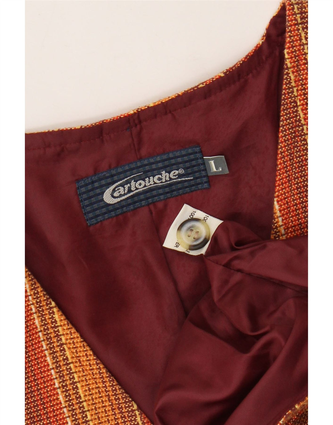 CARTOUCHE Gilet Homme Grande Laine Rayée Orange