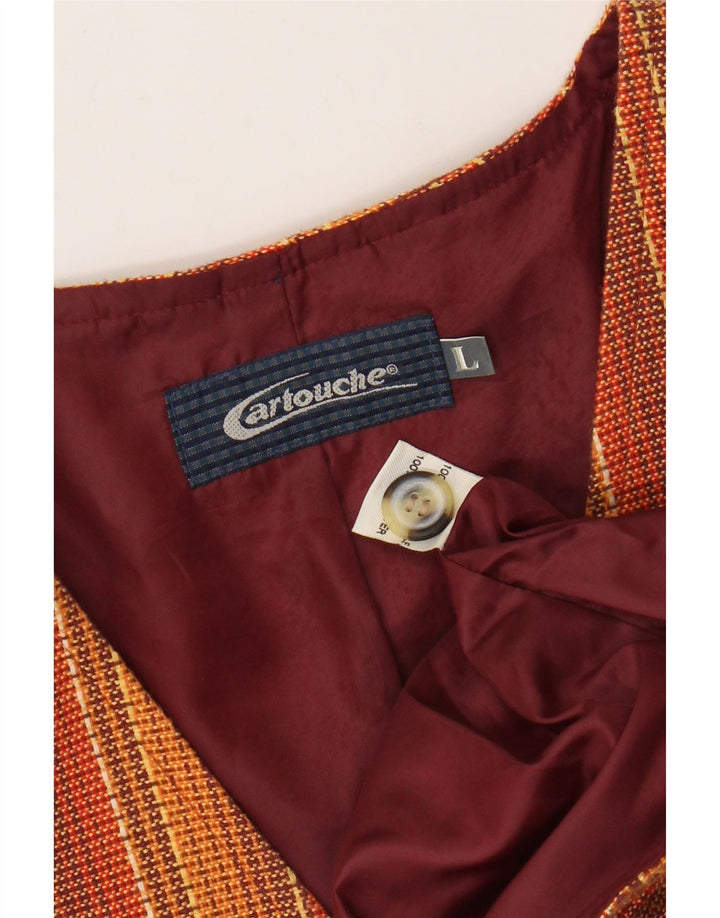 CARTOUCHE Gilet Homme Grande Laine Rayée Orange