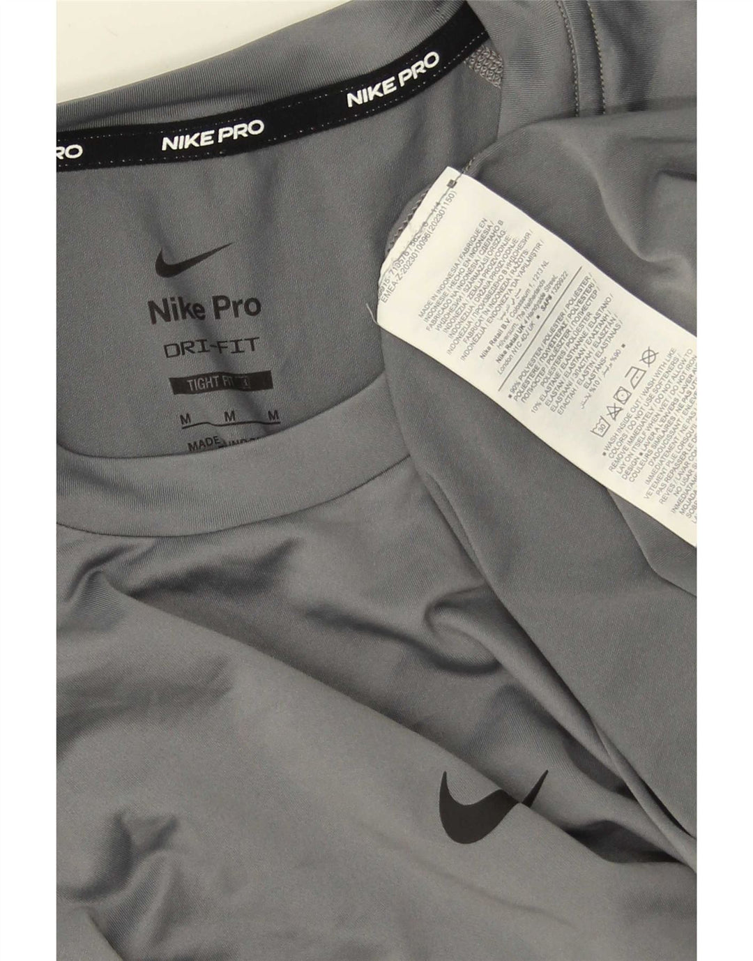 Nike T-shirt ajusté pour homme Gris moyen Polyester