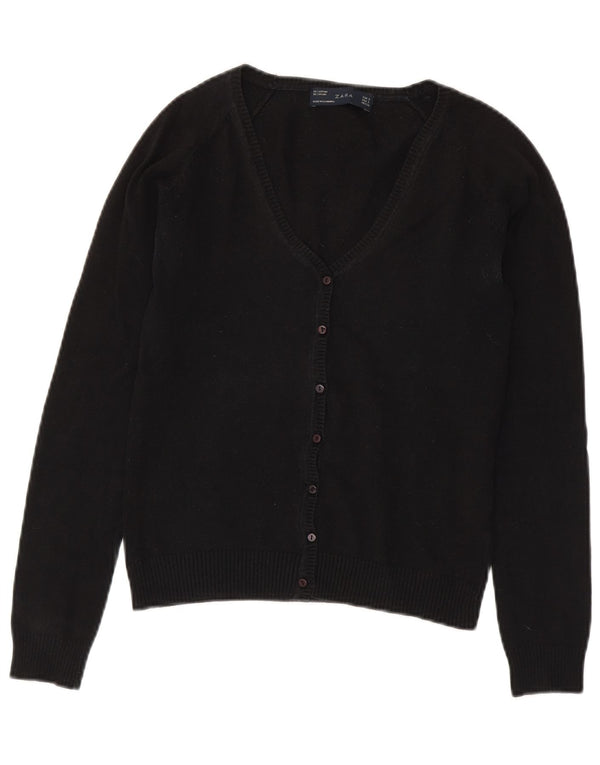Zara Cardigan Femme Pull UK 10 Petit Noir