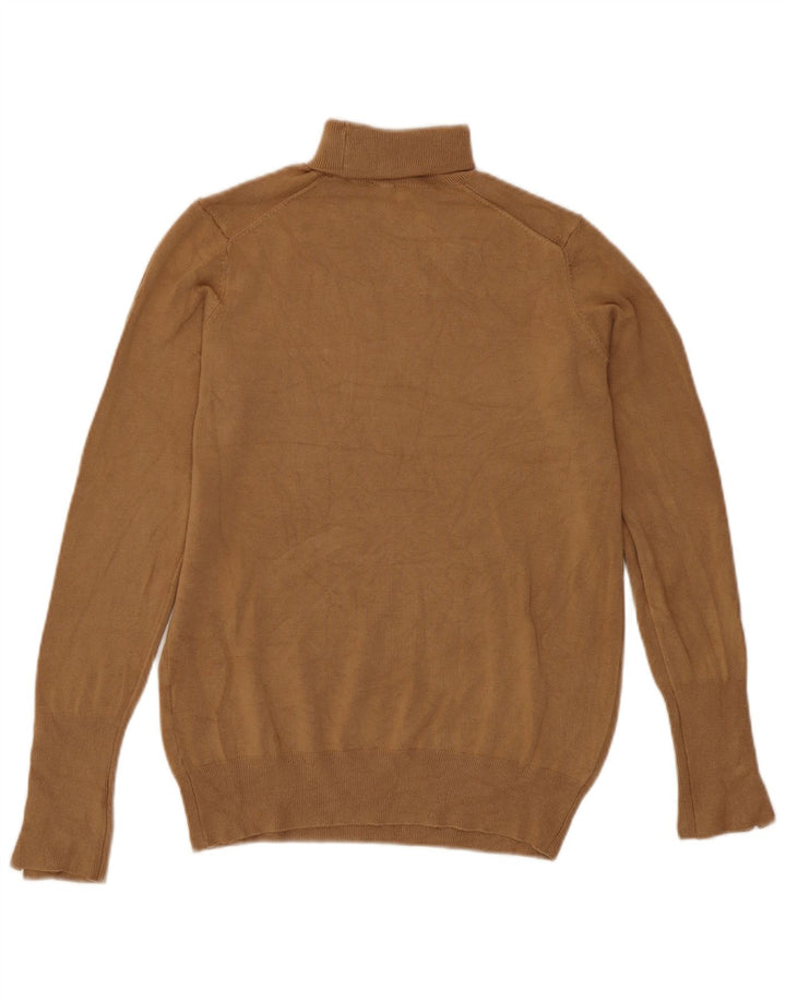 Zara Pull col roulé pour femme UK 12 Viscose beige moyen